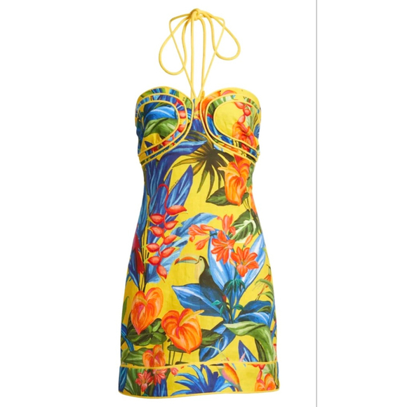 FARM Rio Tropical Yellow Mini Dress - Picture 11 of 12